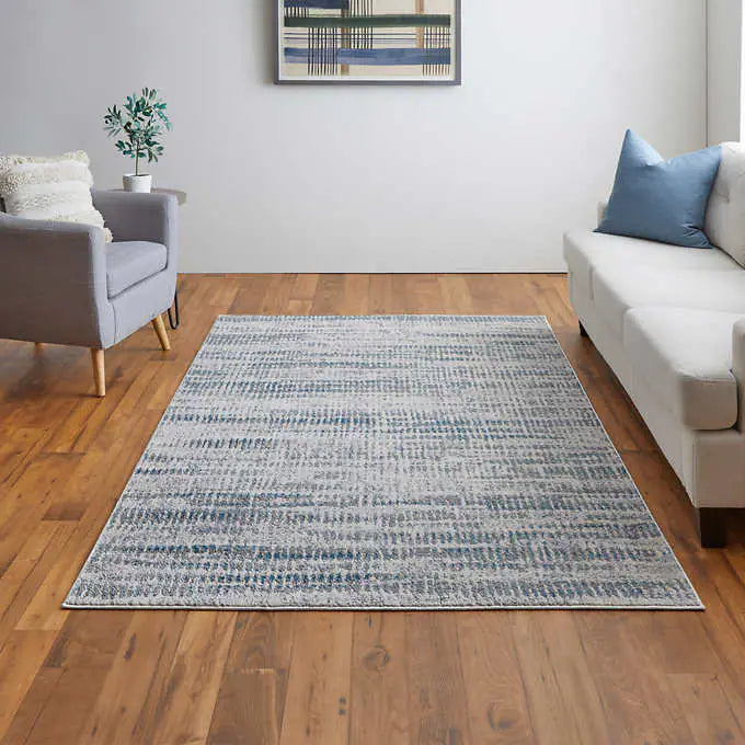 NEW - Costco - Feizy Jewel Area Rug 7 ft. 10 in. x 10 ft., Blue/Gray - Retail $234