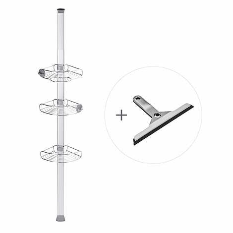 Simplehuman 8’ Tension Shower Caddy and Foldaway Squeegee - Retail $99