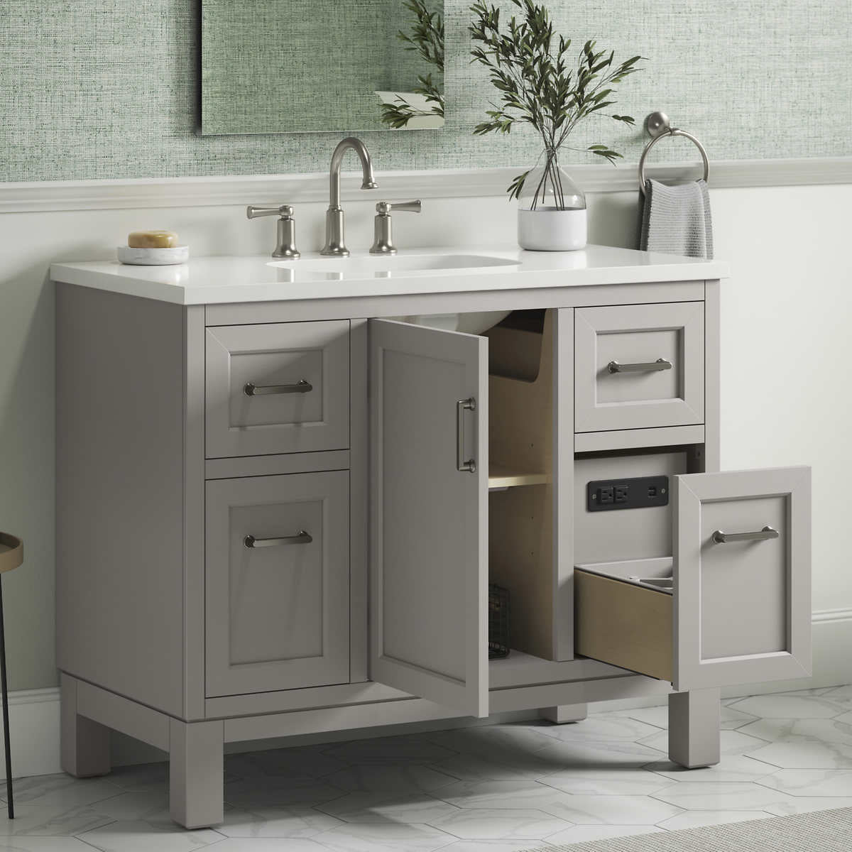 NEW - Costco - Kohler Tellin 42" Bath Vanity in Gray - Retail $1399