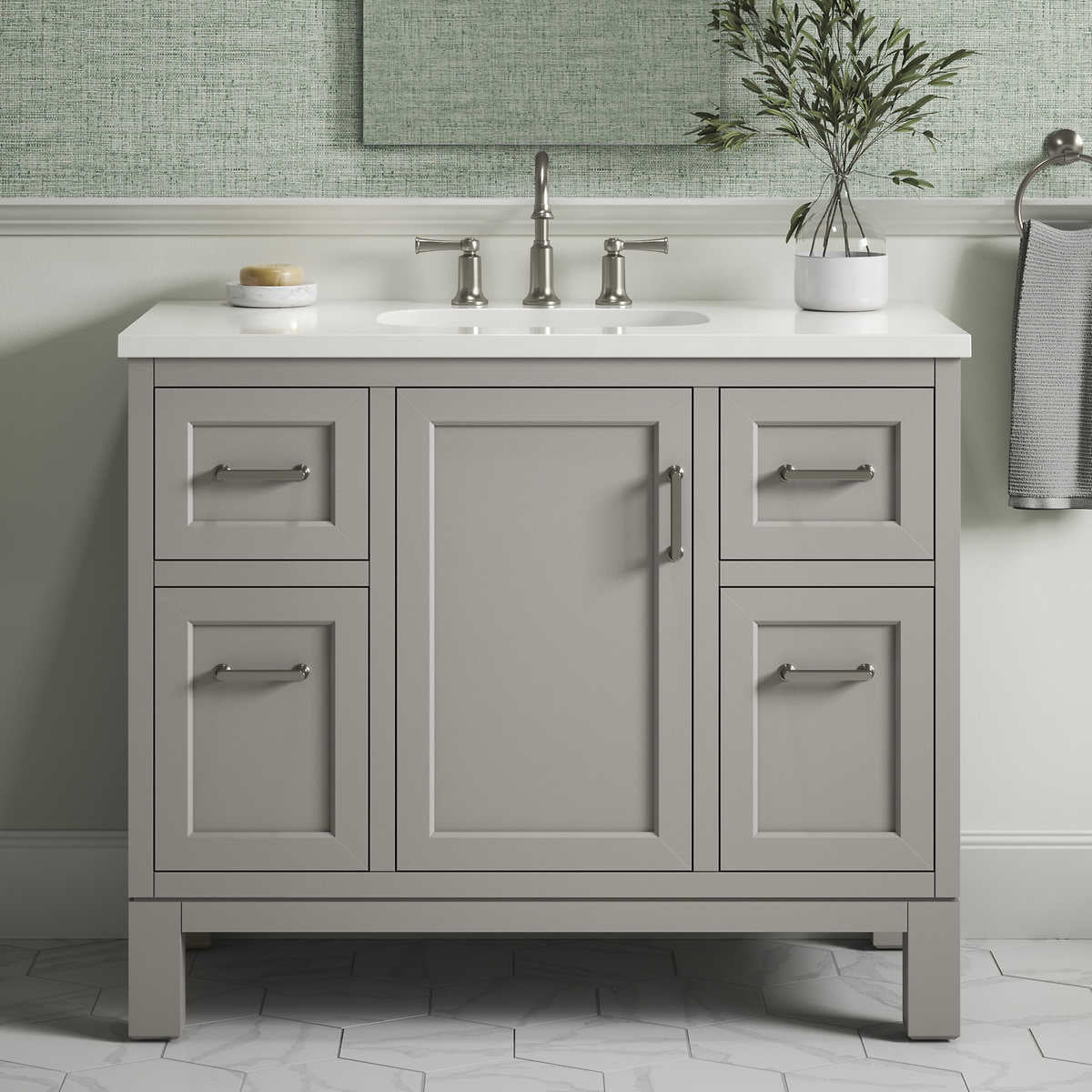 NEW - Costco - Kohler Tellin 42" Bath Vanity in Gray - Retail $1399