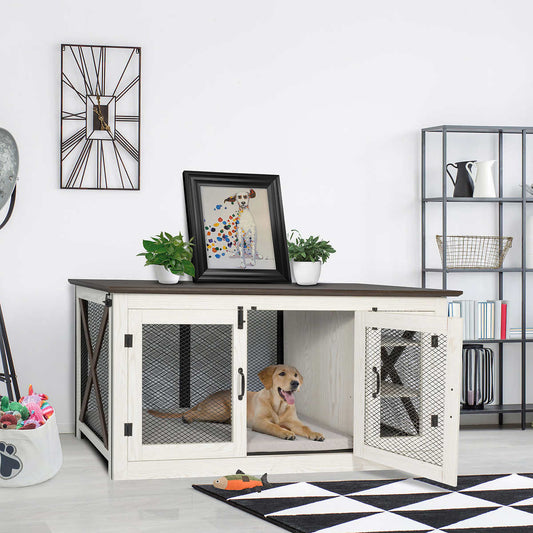 Costco - Living Essentials 65" Cooper Dog Crate Credenza with Shelves & Mat Kit - Retail $499