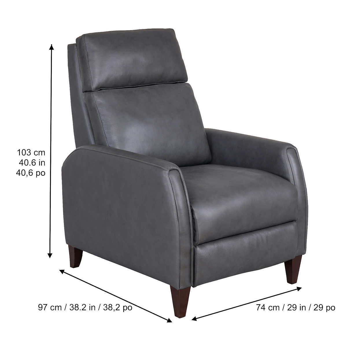 Costco - Decklyn Leather Pushback Recliner - Retail $599