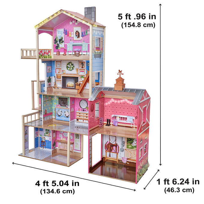 NEW - Costco - Champion Wood Dollhouse & Horse Barn - Retail $189