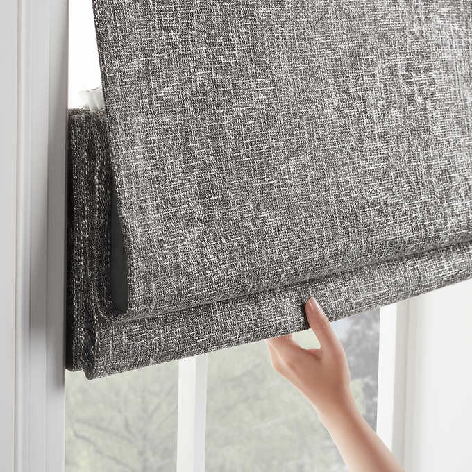 NEW - Costco - Eclipse Drew Total Blackout Roman Shade, Gray,  31 X 64, 2-pack - Retail $99