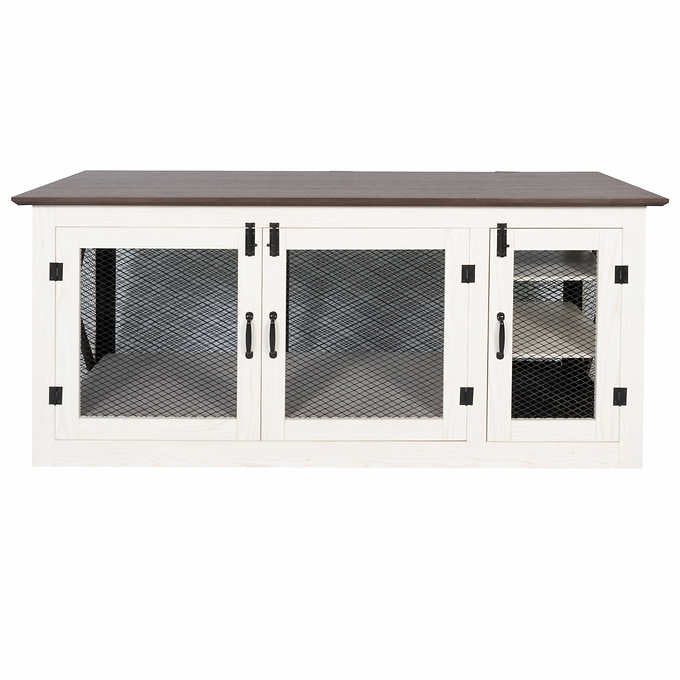 Costco - Living Essentials 65" Cooper Dog Crate Credenza with Shelves & Mat Kit - Retail $499