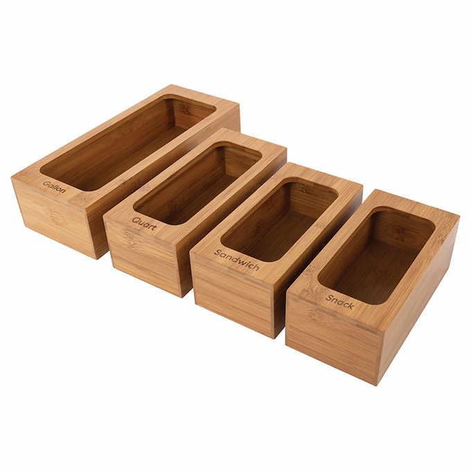 Costco - Seville Bamboo Food Bag Organizer 4-piece Set - Retail $24