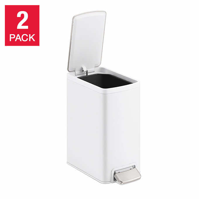 NEW - Costco Kohler 6L Step Trash Bin, 2-pack - Retail $42