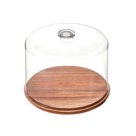 iDESIGN Wood Cake Plate with Dome Lid - Retail $24