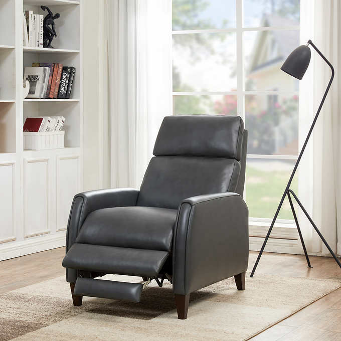 NEW IN BOX - Costco - Decklyn Leather Pushback Recliner - Retail $549