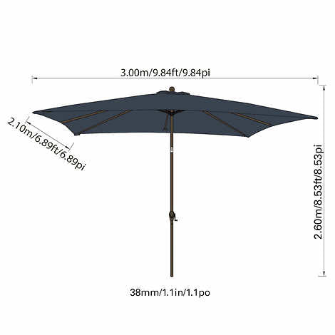 Like NEW - Costco - 7'x10' Rectangle Market Umbrella - Retail $164