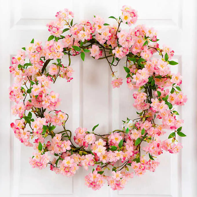 Faux 30 Inch Cherry Blossom Wreath - Retail $69