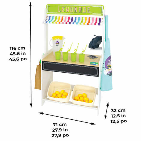 NEW - Costco - Wooden Lemonade Stand & Accessories - Retail $68