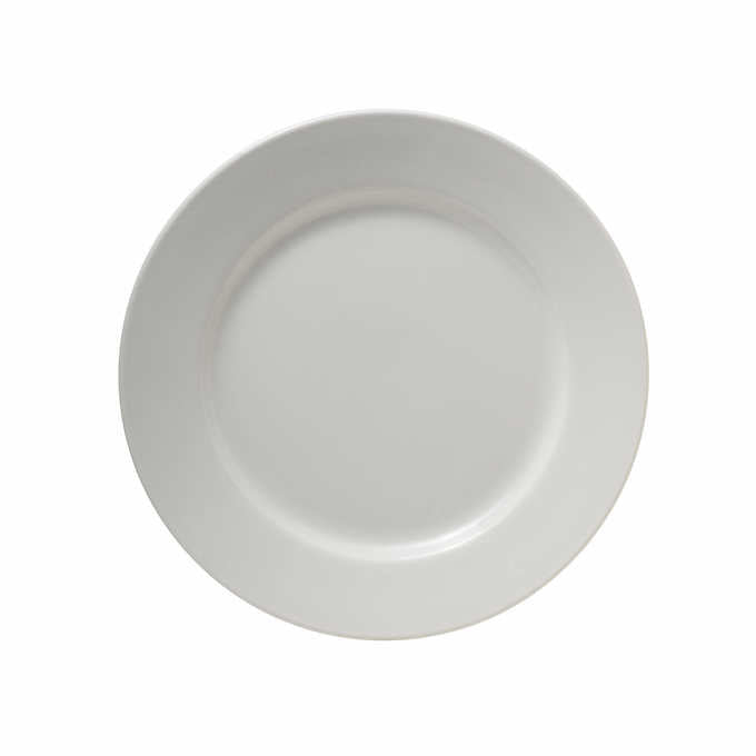 NEW - Towle Hospitality Set of 12 Porcelain Wide Rim Dinner Plates - Retail $58