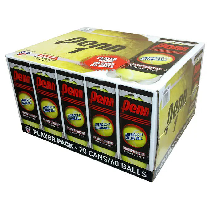 NEW - Penn Championship Tennis Balls, 20-pack - Retail $55