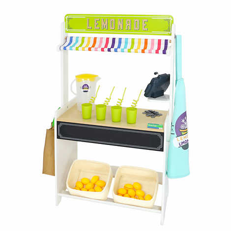 NEW - Costco - Wooden Lemonade Stand & Accessories - Retail $68