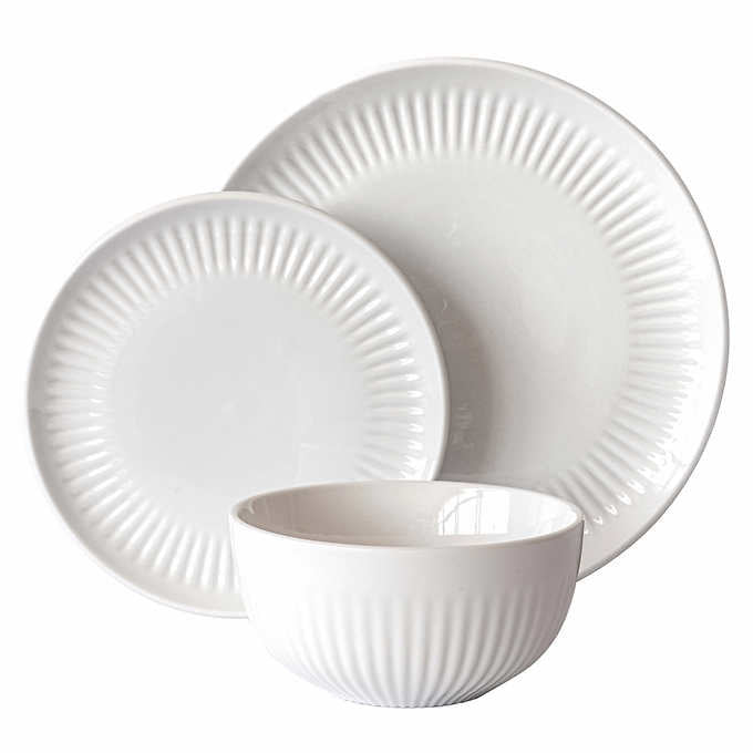 NEW - Costco - over&back 12-piece Porcelain Dinnerware Set - Retail $35