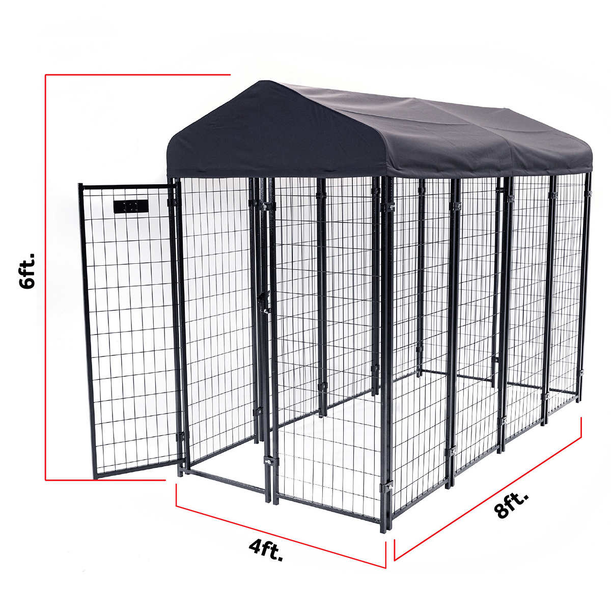 NEW - Costco - Lucky Dog STAY Series Villa Dog Kennel 4'x8' with Privacy Screen - Retail $499