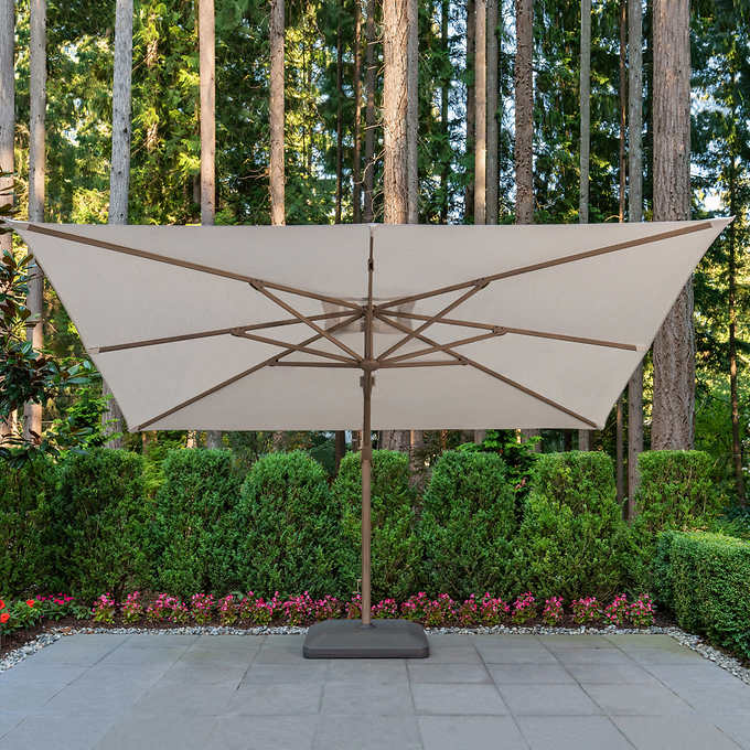 Costco - 10' x 13' Wood-Look Seasons Sentry Cantilever Umbrella - Retail $699