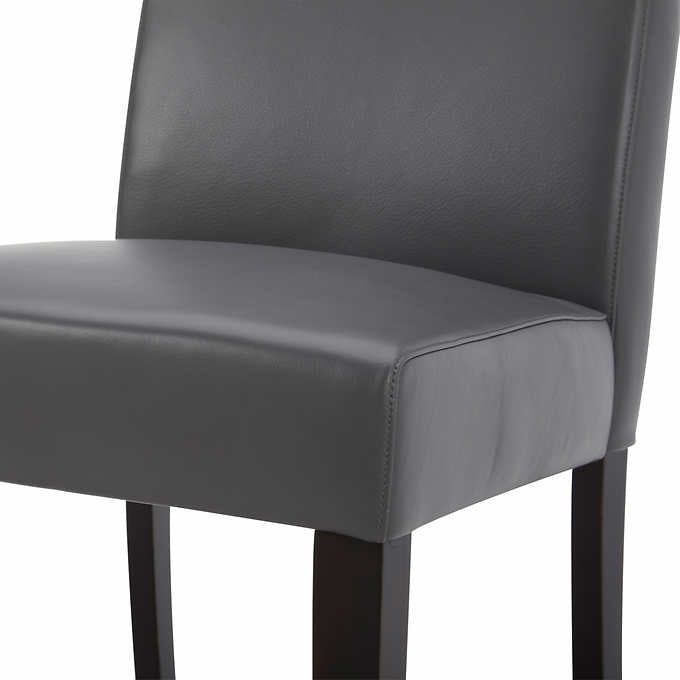 Costco - Denning Top Grain Leather Dining Chair, Grey, 2-Pack - Retail $329