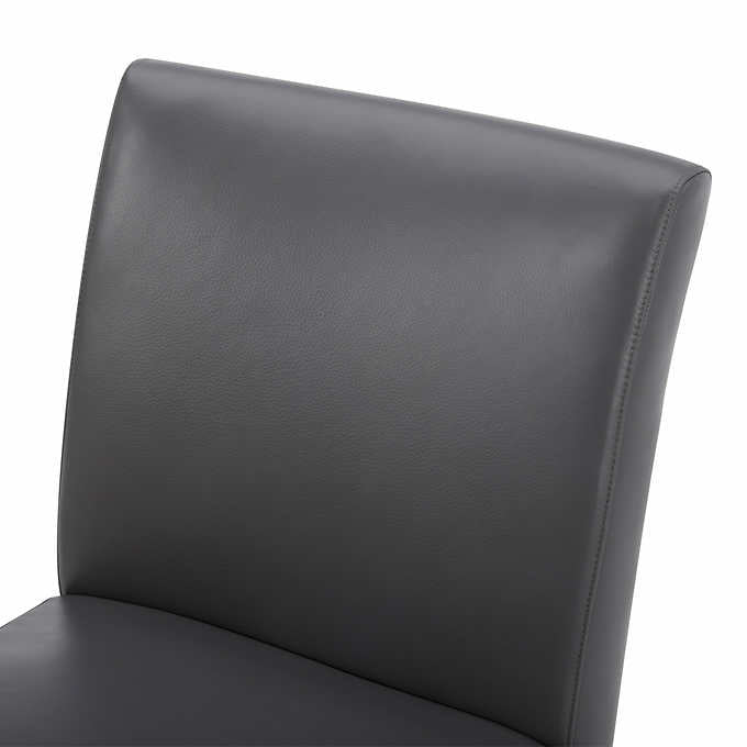 Costco - Denning Top Grain Leather Dining Chair, Grey, 2-Pack - Retail $329