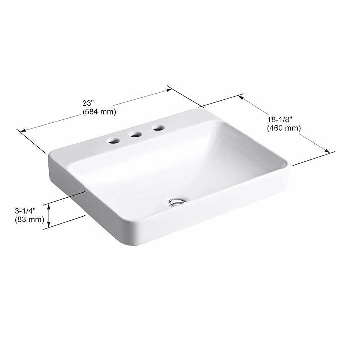 NEW - Kohler Vox Rectangle Vessel Bathroom Sink - Retail $199