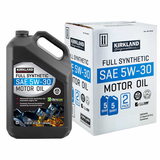 NEW - Kirkland Signature 5W-30 Full Synthetic Motor Oil, 5-quart, 2-pack - Retail $39