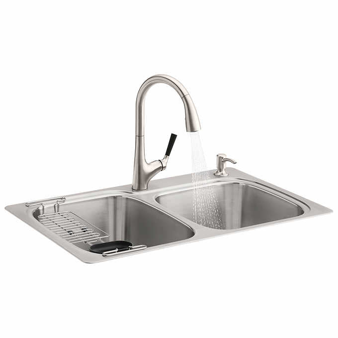 Like NEW - Costco - Kohler Stainless Steel Sink and Faucet Package - Retail $339