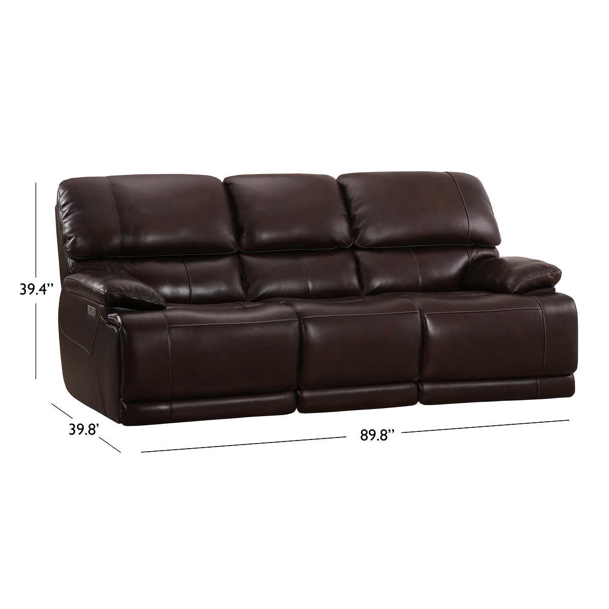 Costco - Aleena Leather Power Reclining Sofa with Power Headrest - Retail $999