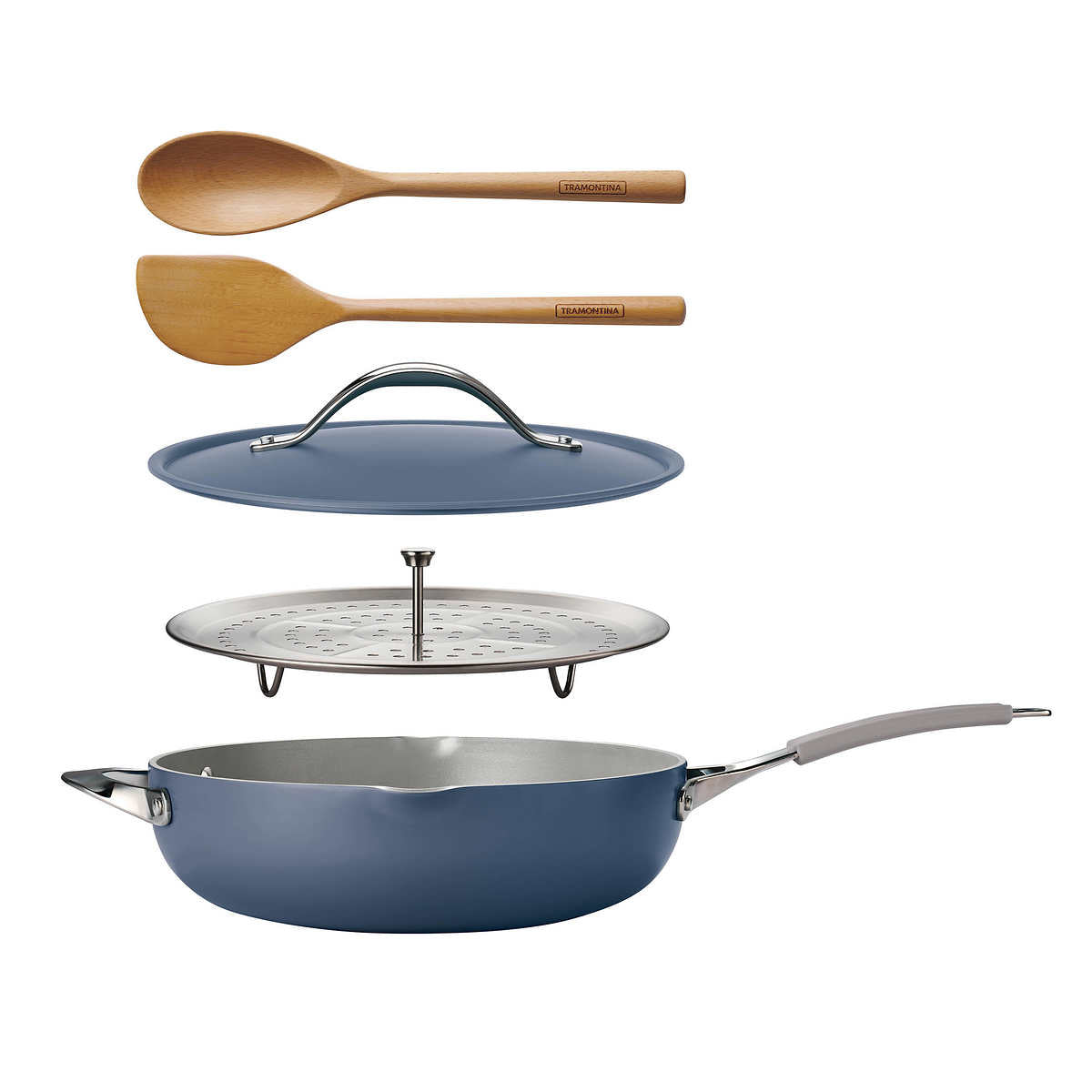 NEW - Tramontina Blue 5-Quarter All in One Pan Set - Retail $54