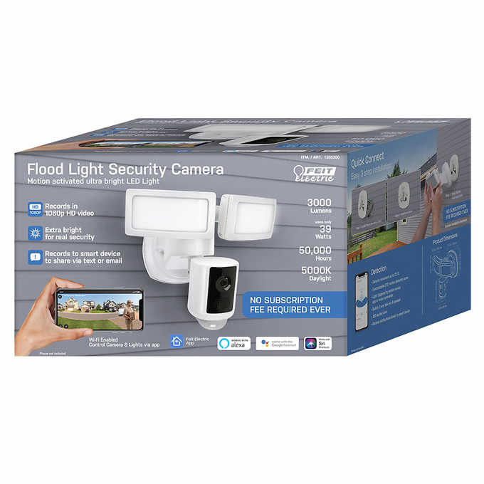 NEW - Feit Electric LED 1080P HD Smart Flood Security Light - Retail $109