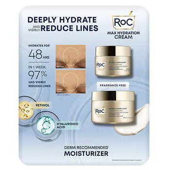 RoC Retinol Correxion Max Hydration Cream, 1.7 oz & 3.4 oz - Retail $49