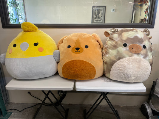 Various 24 inch Jumbo Squishmallows - Bird, Dog, Cow