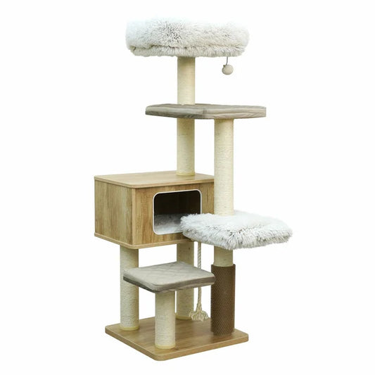 Catry Kasio 55 inch Brown Cat Tree, With 6 Levels and Large Condo - Retail $100