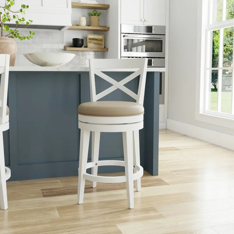 NEW - Costco - Hillsdale Grace Stool, White, 2-Pack - Retail $164