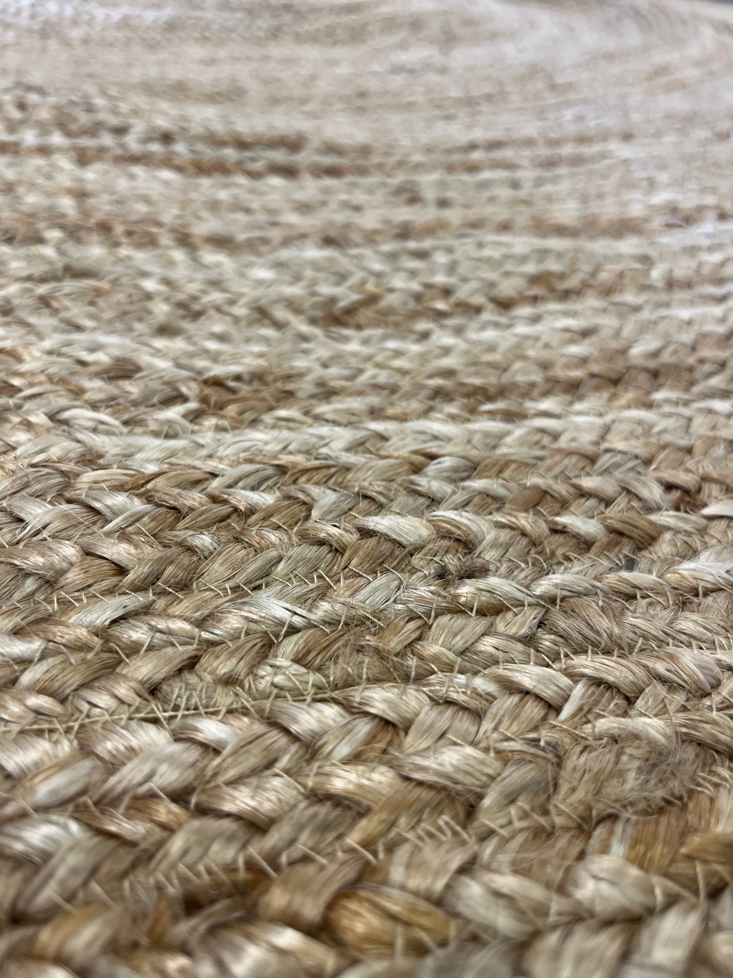 Handwoven Jute Area Rug - 8 feet Round - Natural Fiber - Rustic Vintage Beige Braided Reversible Rug - Eco Friendly Rugs for Bedroom - Kitchen - Living Room - Farmhouse - Retail $118