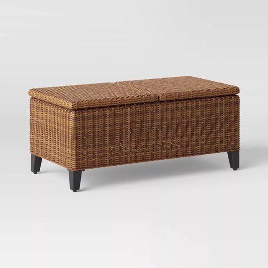 Brookfield Steel Wicker Folding Coffee Table - Threshold