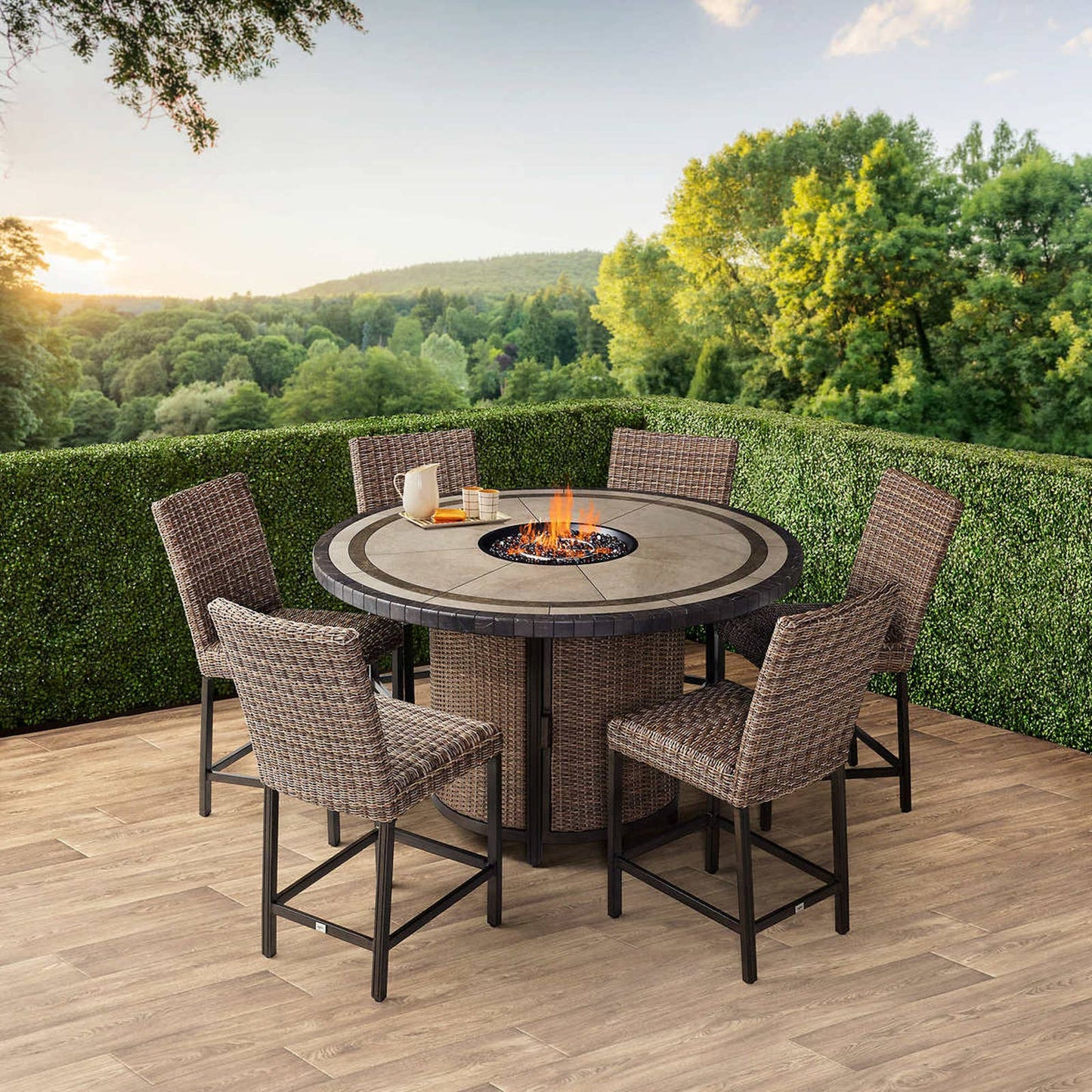 Costco - Agio Anderson 7-piece Fire Outdoor Patio Dining Set - Retail $1999