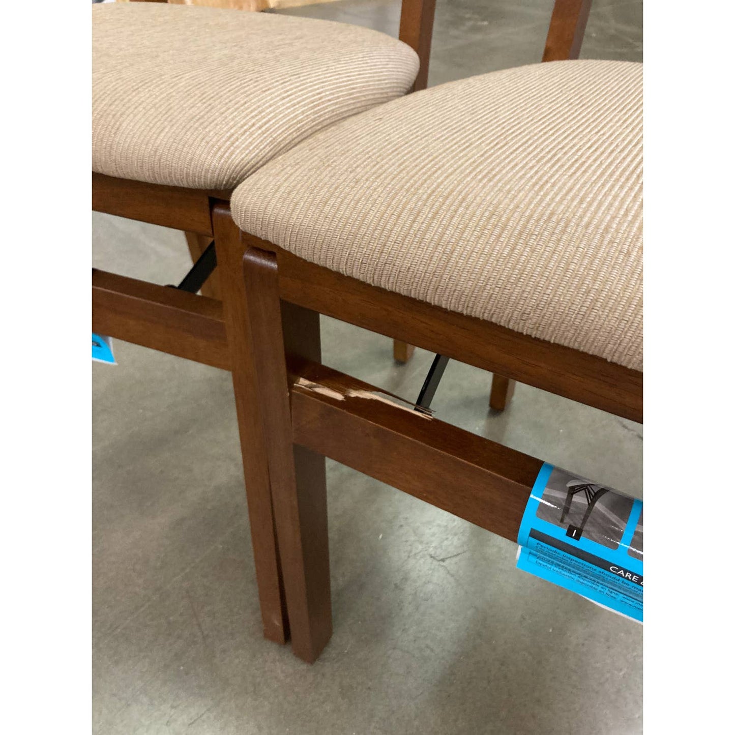 Costco - Stakmore Wood Upholstered Folding Chair, Fruitwood, 2-pack - Retail $99