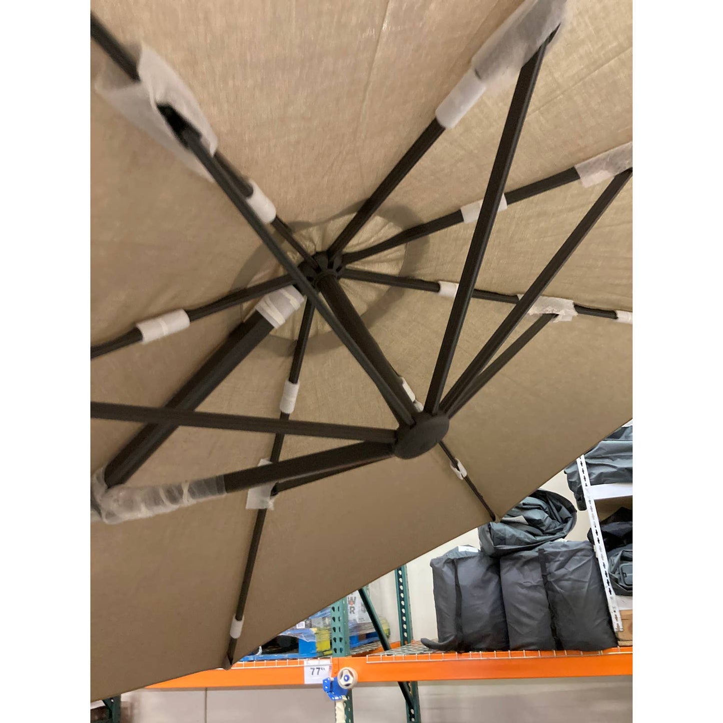 Like NEW - Costco - Seasons BEIGE 11' Round Cantilever Umbrella  - Retail $699