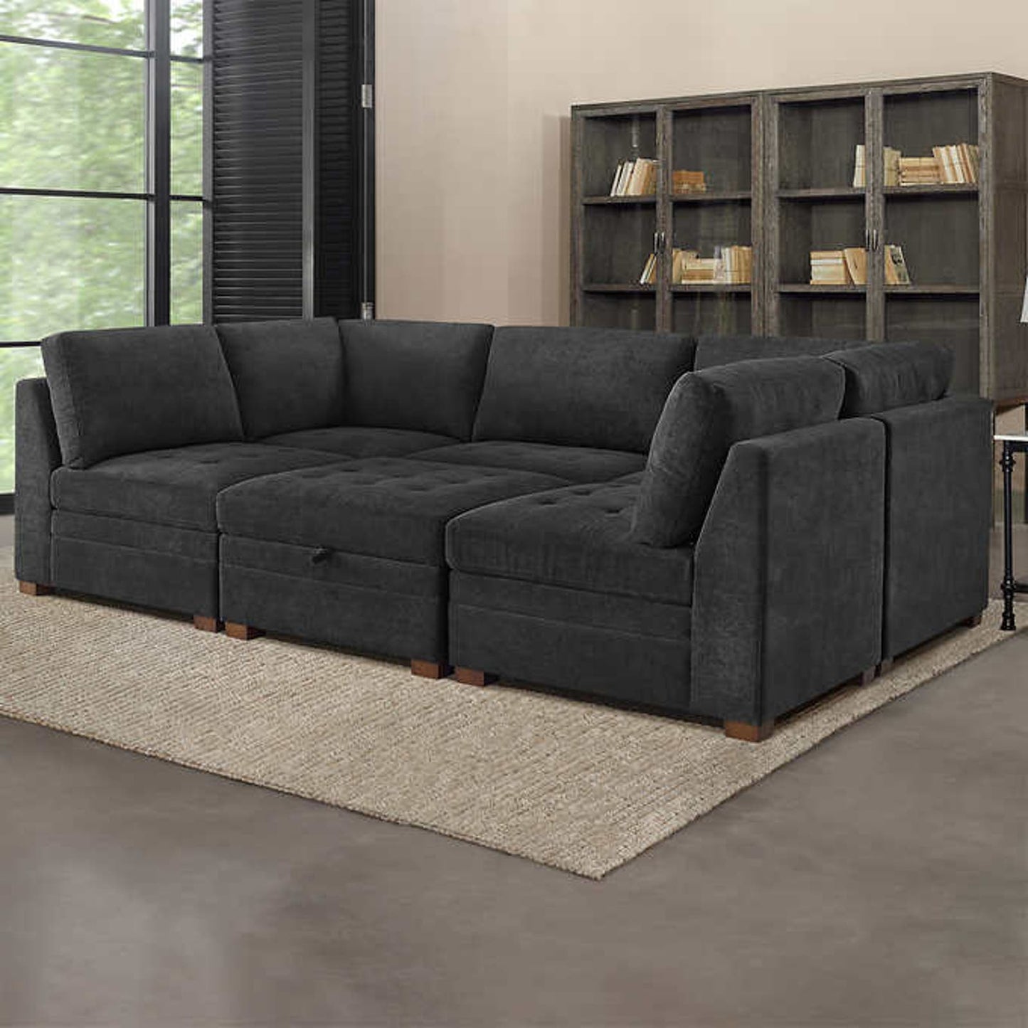 Costco - Thomasville Tisdale Fabric Sectional with Storage Ottoman - Retail $1699