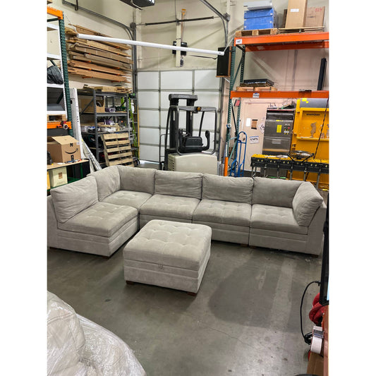 Costco - Thomasville Tisdale Fabric Sectional with Storage Ottoman - Retail $1699