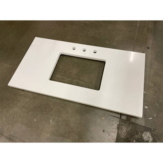 Quartz Bathroom Countertop - 42" x 22" - 3 Hole