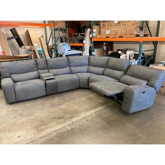 Costco - Sweeney 6-piece Fabric Power Reclining Sectional with Power Headrests - Retail $2199