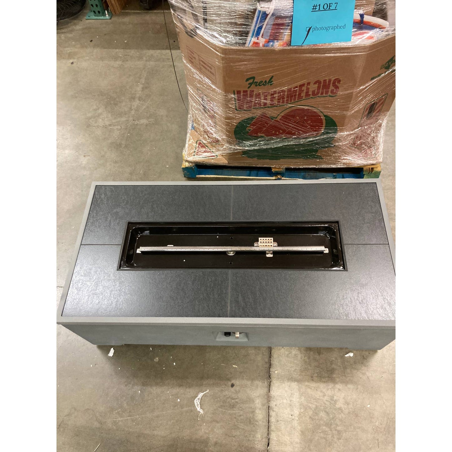 LIKE NEW - Costco - Bond Rectangle Faux Concrete Fire Pit with Tank Hideaway - Retail $399