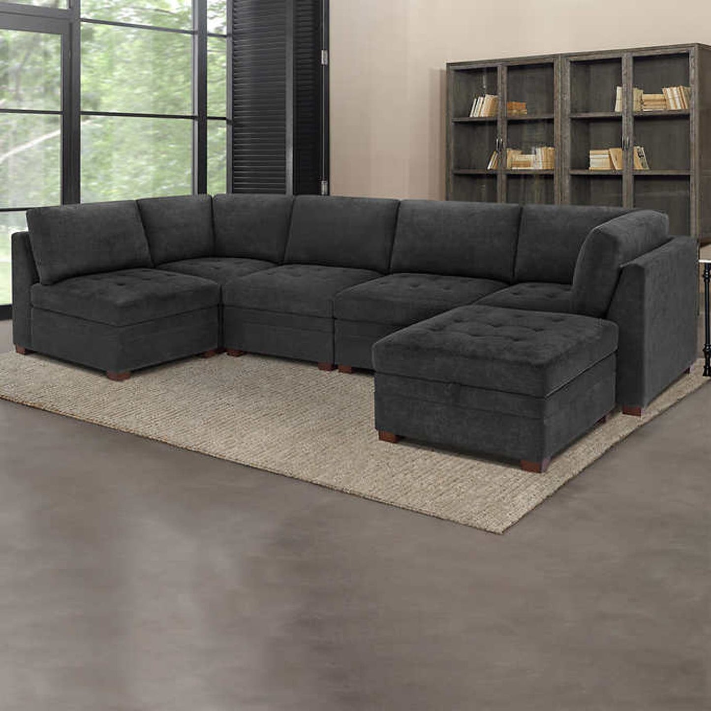 Costco - Thomasville Tisdale Fabric Sectional with Storage Ottoman - Retail $1699