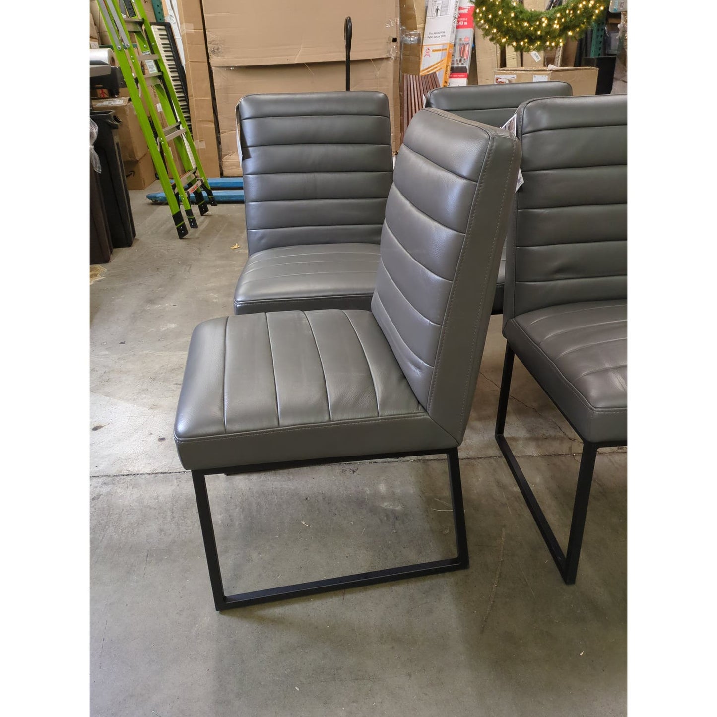 NEW - Costco - Kirkwood Top Grain Leather Dining Chairs 4-pack - Retail $1198