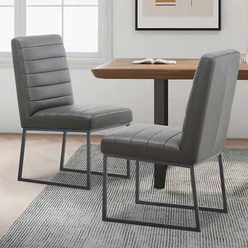 NEW - Costco - Kirkwood Top Grain Leather Dining Chairs 4-pack - Retail $1198