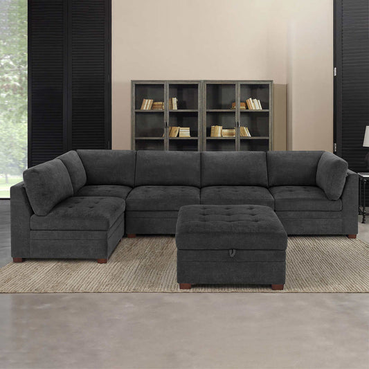 Costco - Thomasville Tisdale Fabric Sectional with Storage Ottoman - Retail $1699